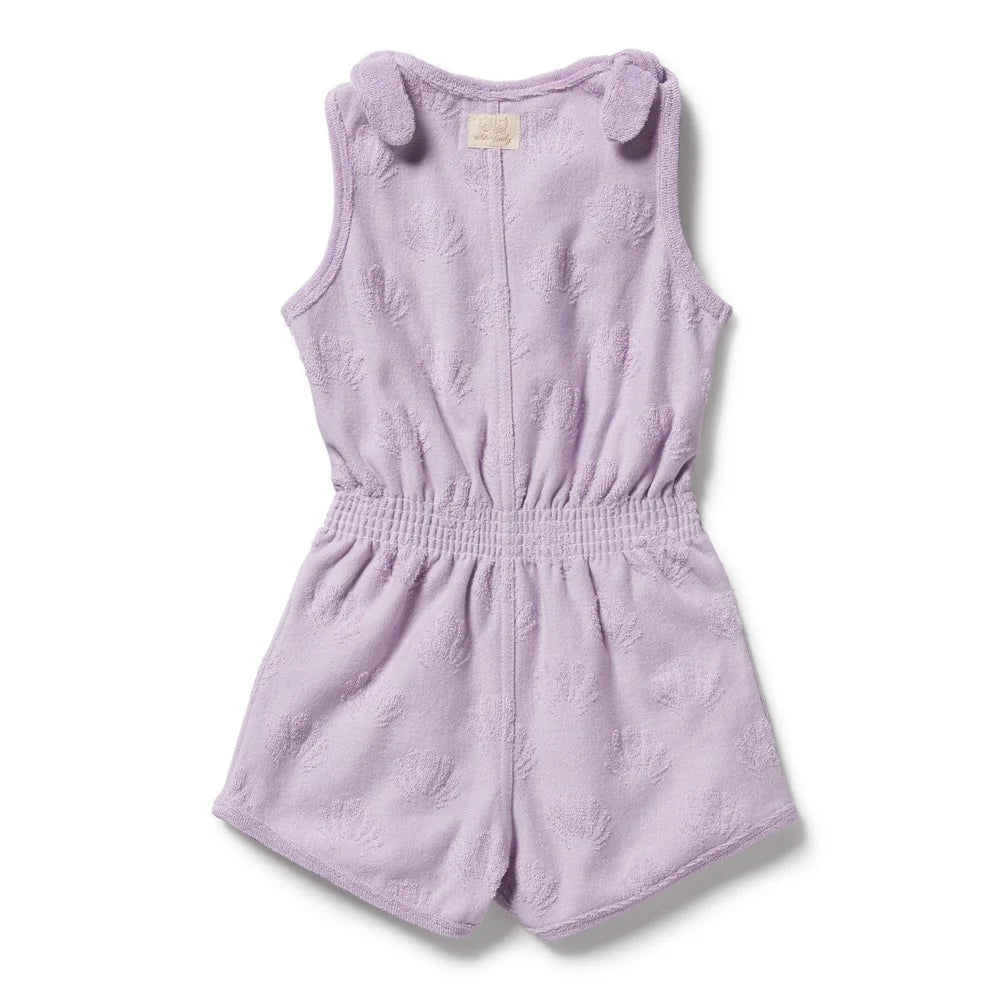 Organic Terry Playsuit - Lavender Shells