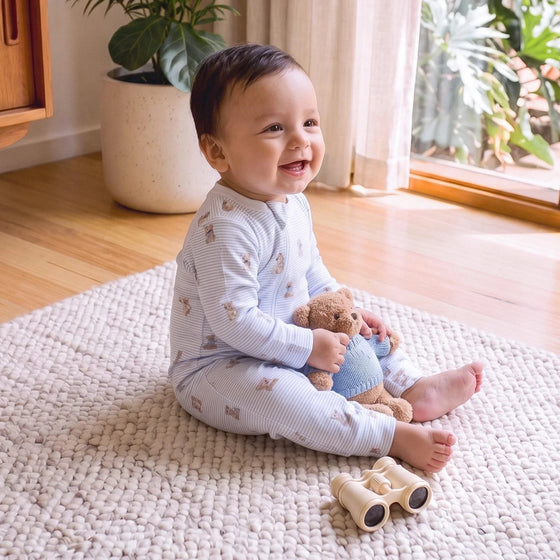 Brady Stripe Organic LS Zipsuit