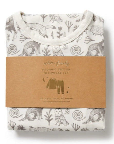 Organic Long Sleeved Pyjamas - Tribal Woods