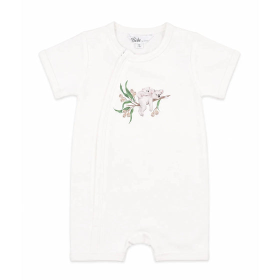 Taylor Organic SS Koala Zip Romper