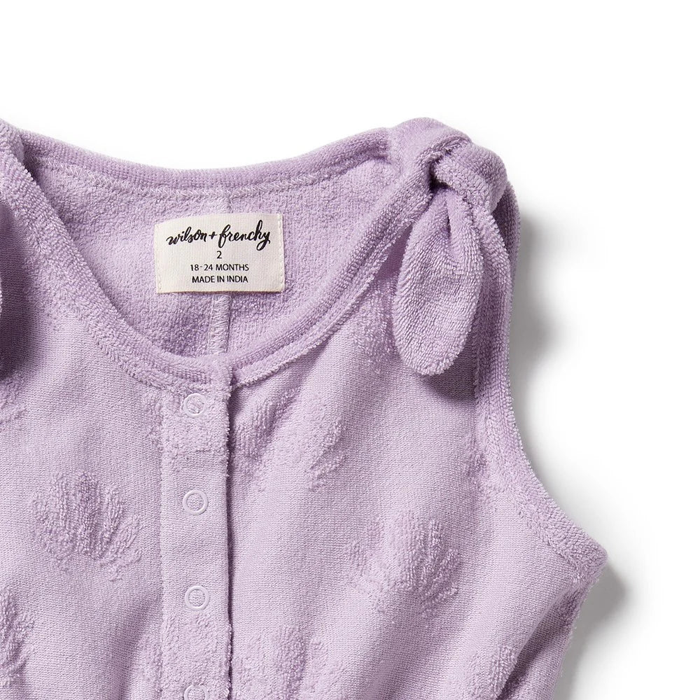 Organic Terry Playsuit - Lavender Shells