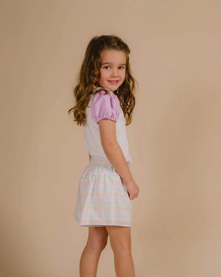 Candy Blossom Check Shorts