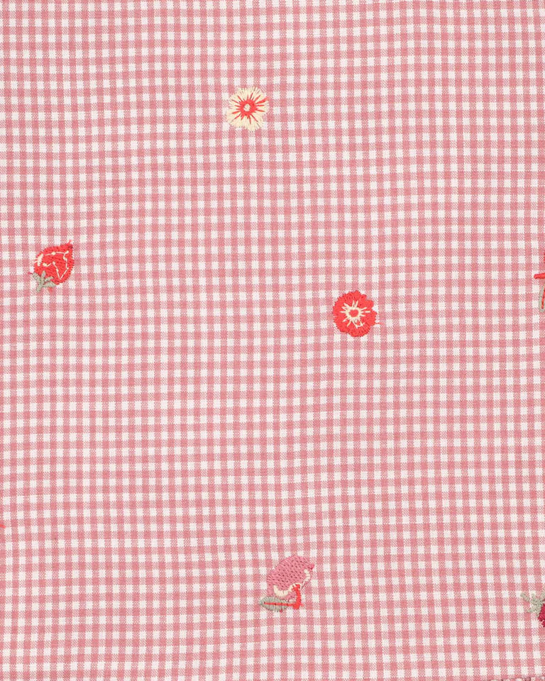 Orchard Bloom Emb Check Dress - Dusty Pink Check