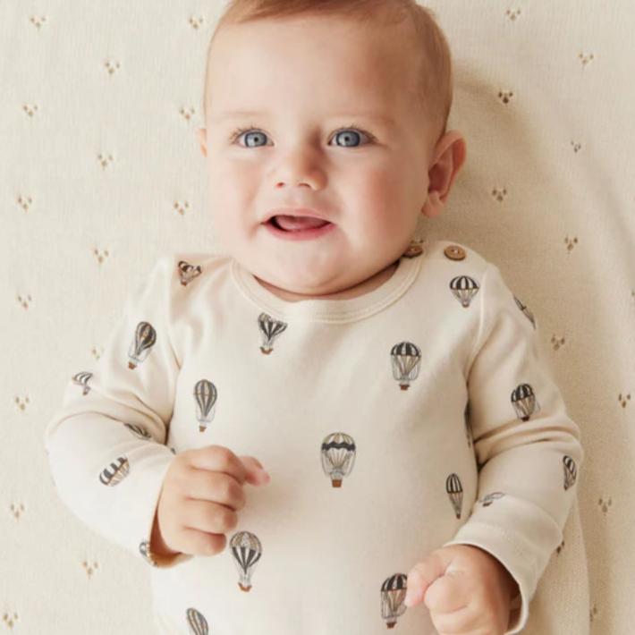 Organic Cotton Fernley Bodysuit - Montgolfiere Cloud
