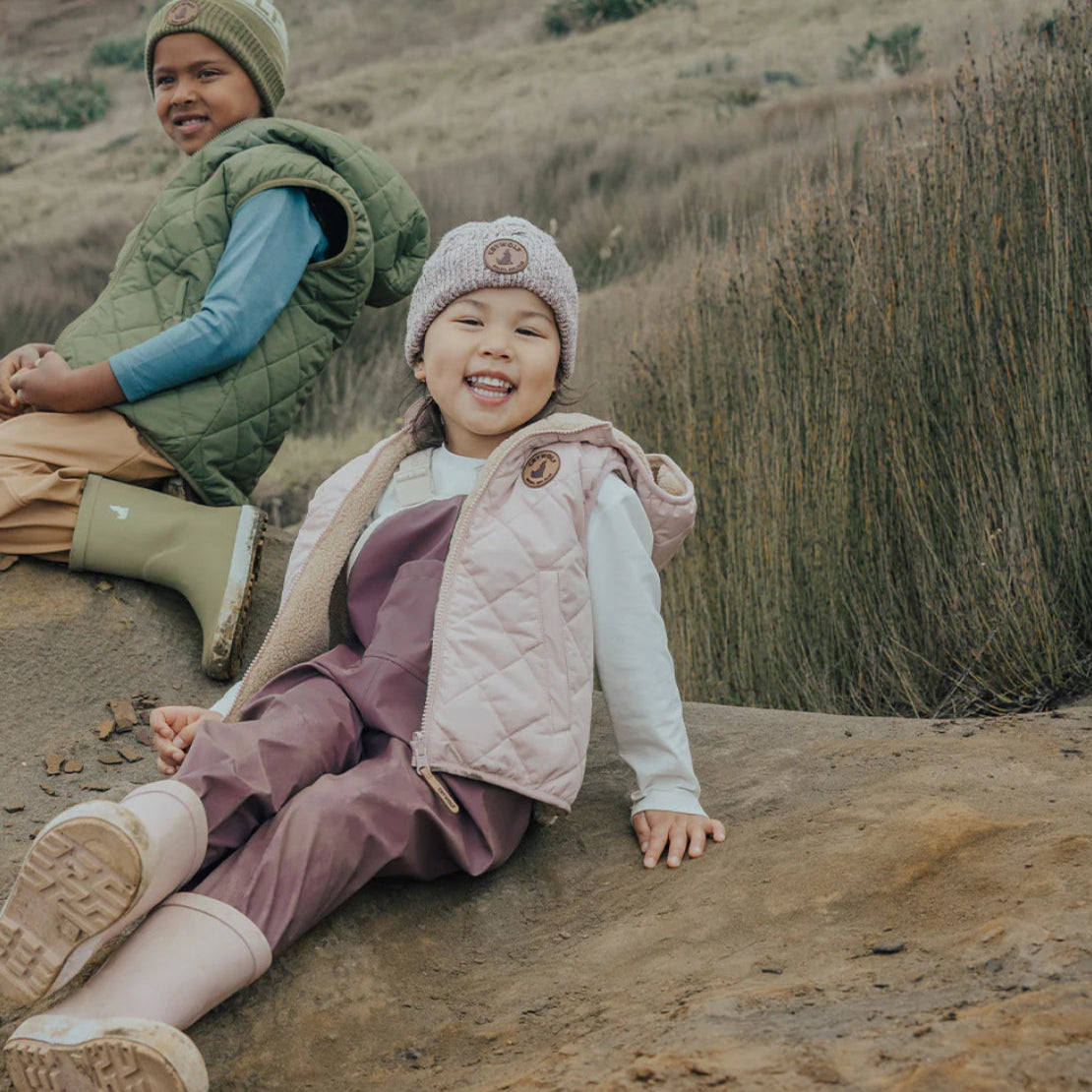 Reversible Yeti Vest - Blush & Camel