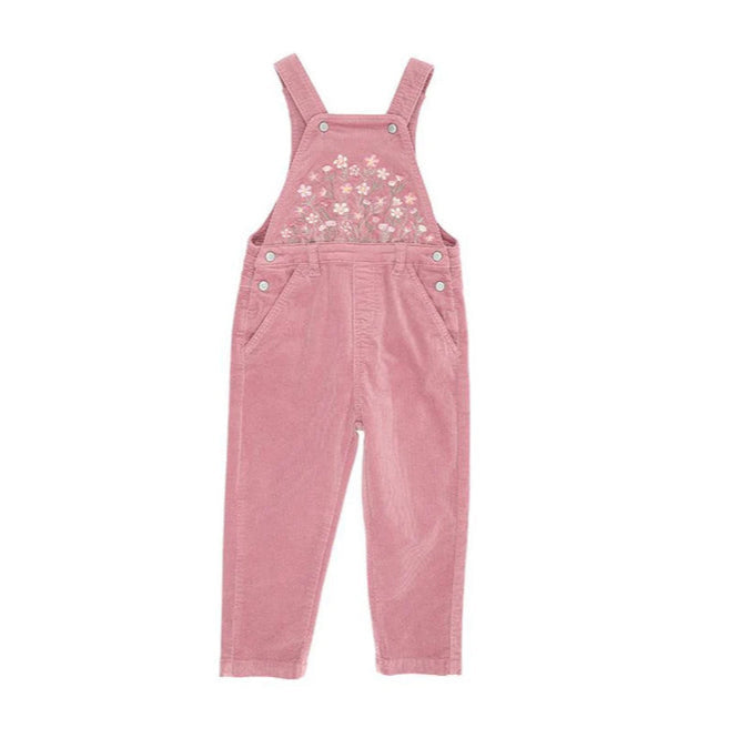 Flossy Embroidered Cord Overalls