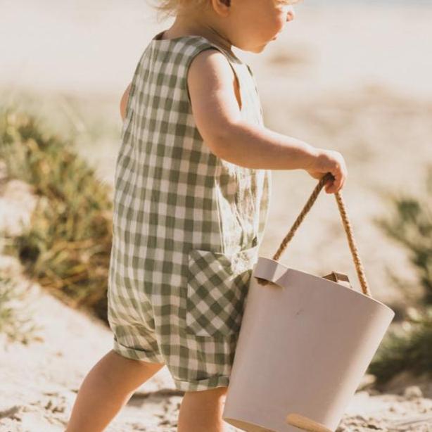 Green Gingham Romper