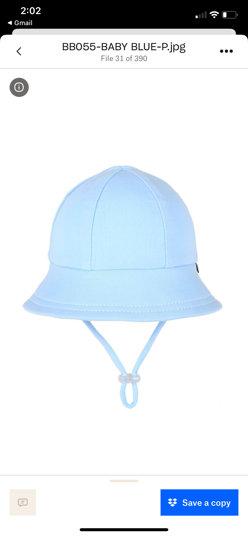Toddler Bucket Hat - Baby Blue - 52cm / 2-3 years / L