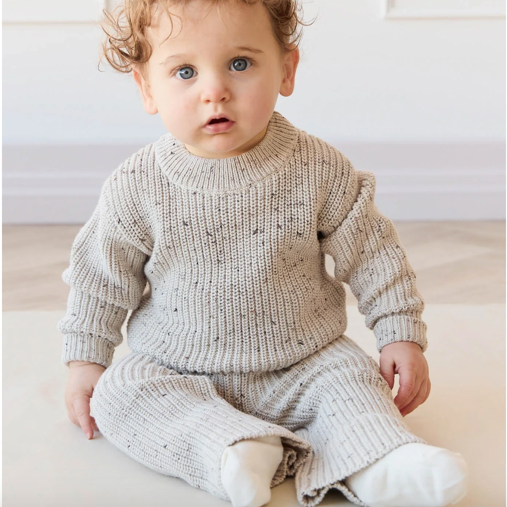 OG Morgan Knit Pant - Oatmeal Balm Wolf Fleck