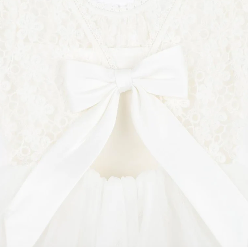 Lace Bodice with Back Bow Dress