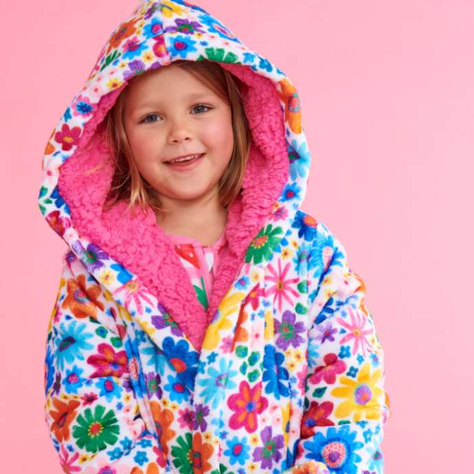 Kuddle Kids Robe - Rainbow Flowers
