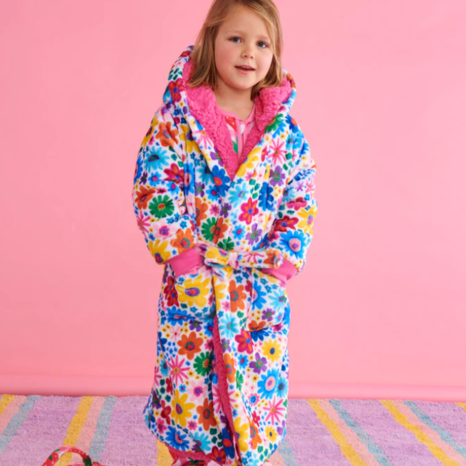 Kuddle Kids Robe - Rainbow Flowers