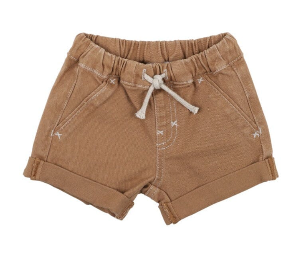 Denim Shorts - Tan