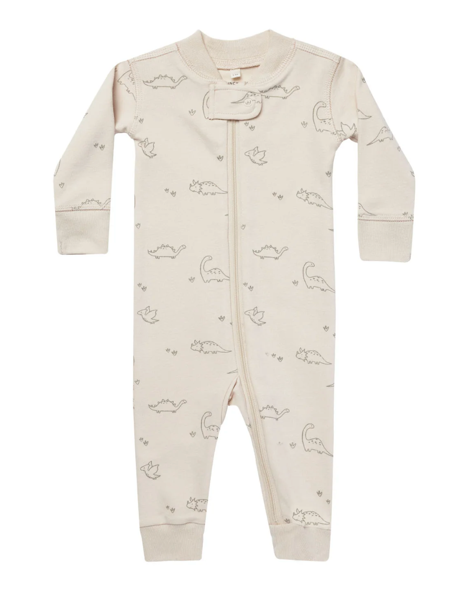 Dino Zip Long Sleeve Onesie