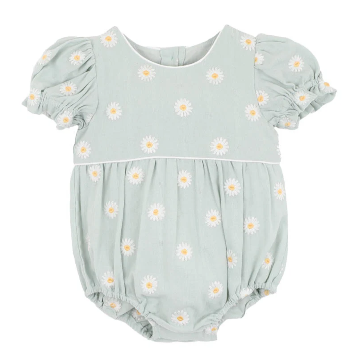 Tess Embroidered Daisy Bodysuit- Pale Mint