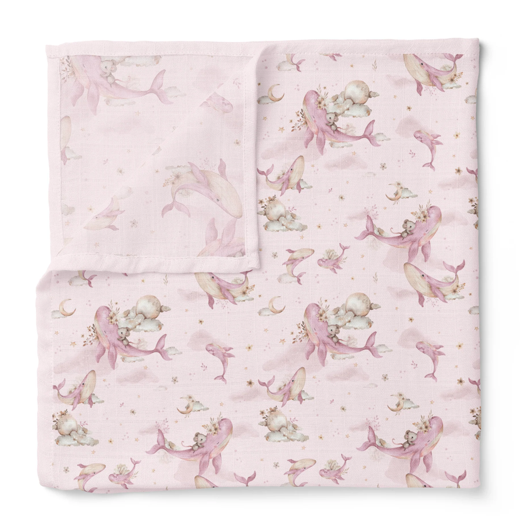Whimsical Whale - Organic Muslim Swaddle