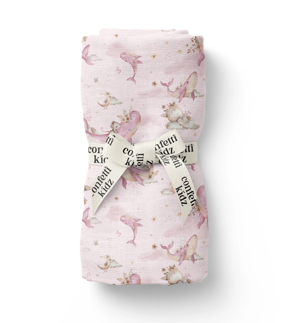 Whimsical Whale - Organic Muslim Swaddle
