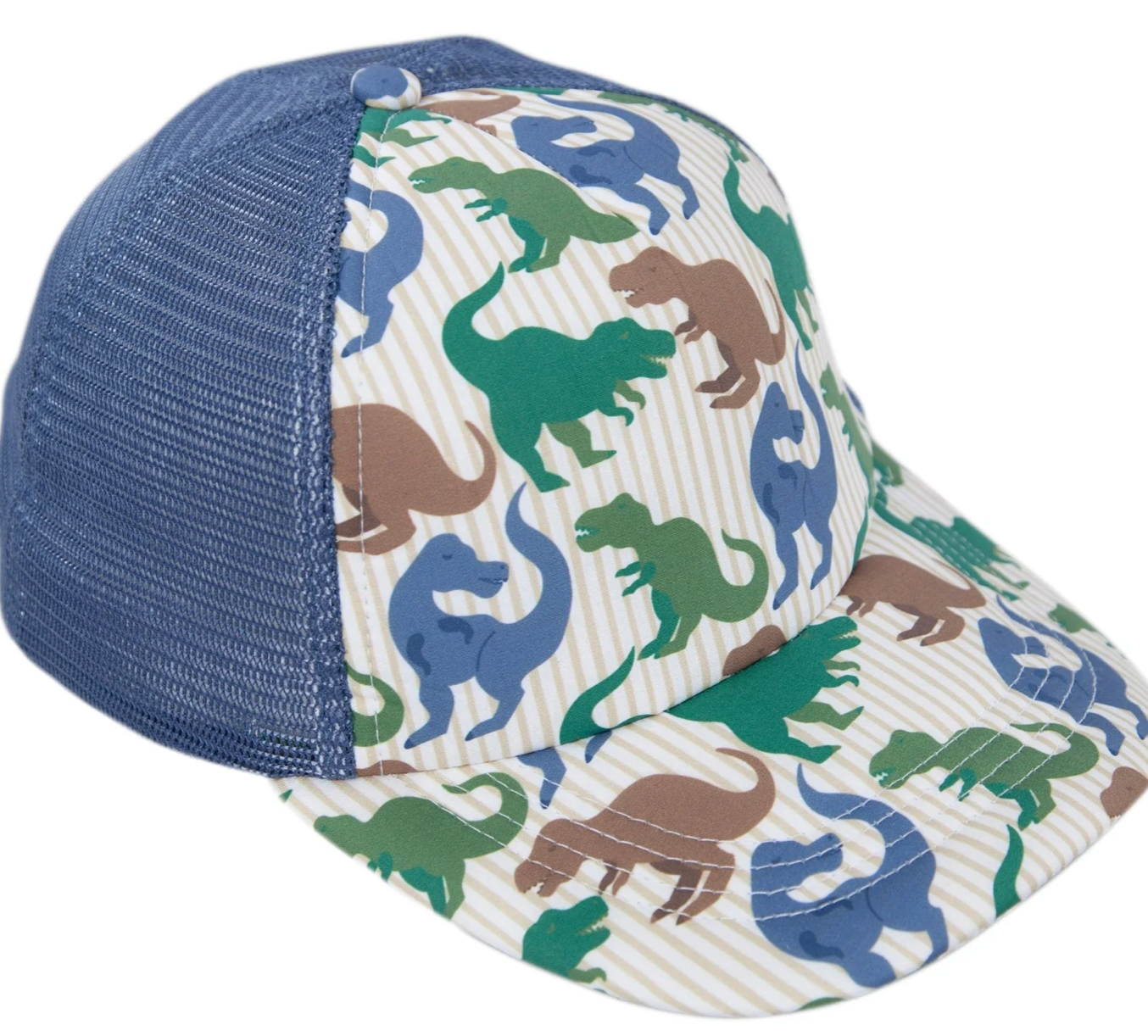 T-Rex Trucker Cap - Blue, Brown and Green