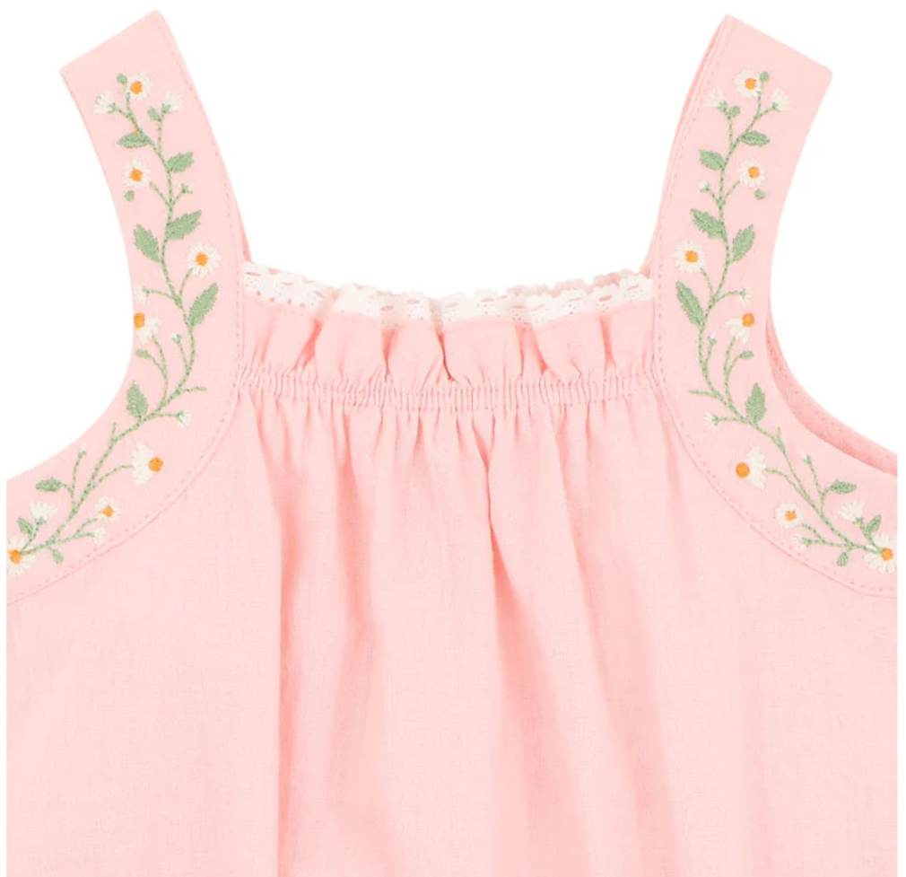 Tess Embroidered Strap Bodysuit - Pale Pink