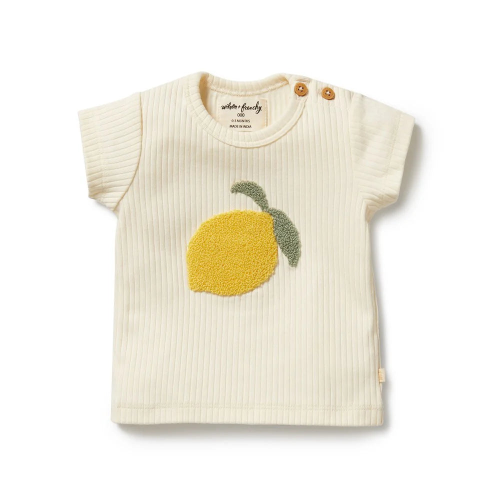 Lemon Leaf Organic Embroidered Tee