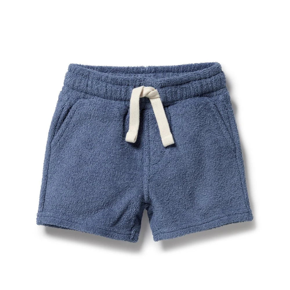 Deep Blue Organic Terry Shorts