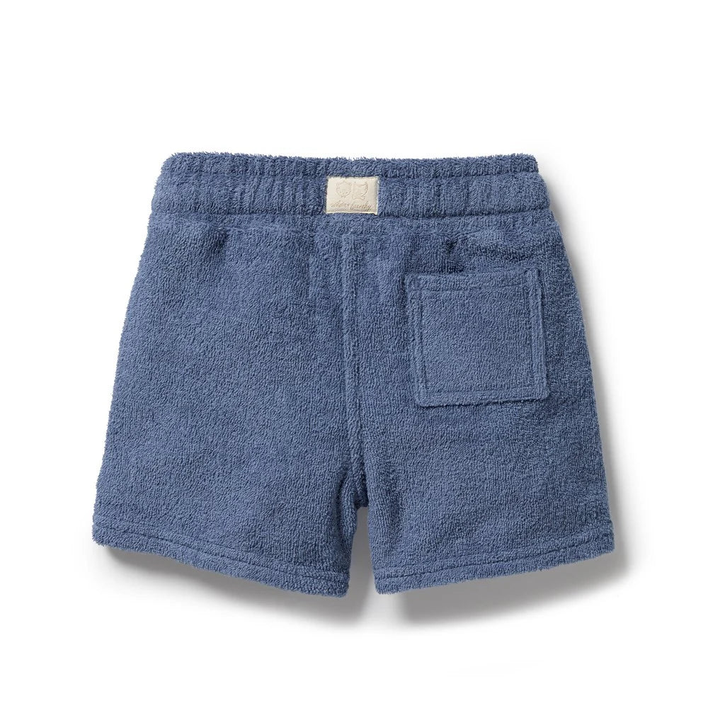 Deep Blue Organic Terry Shorts