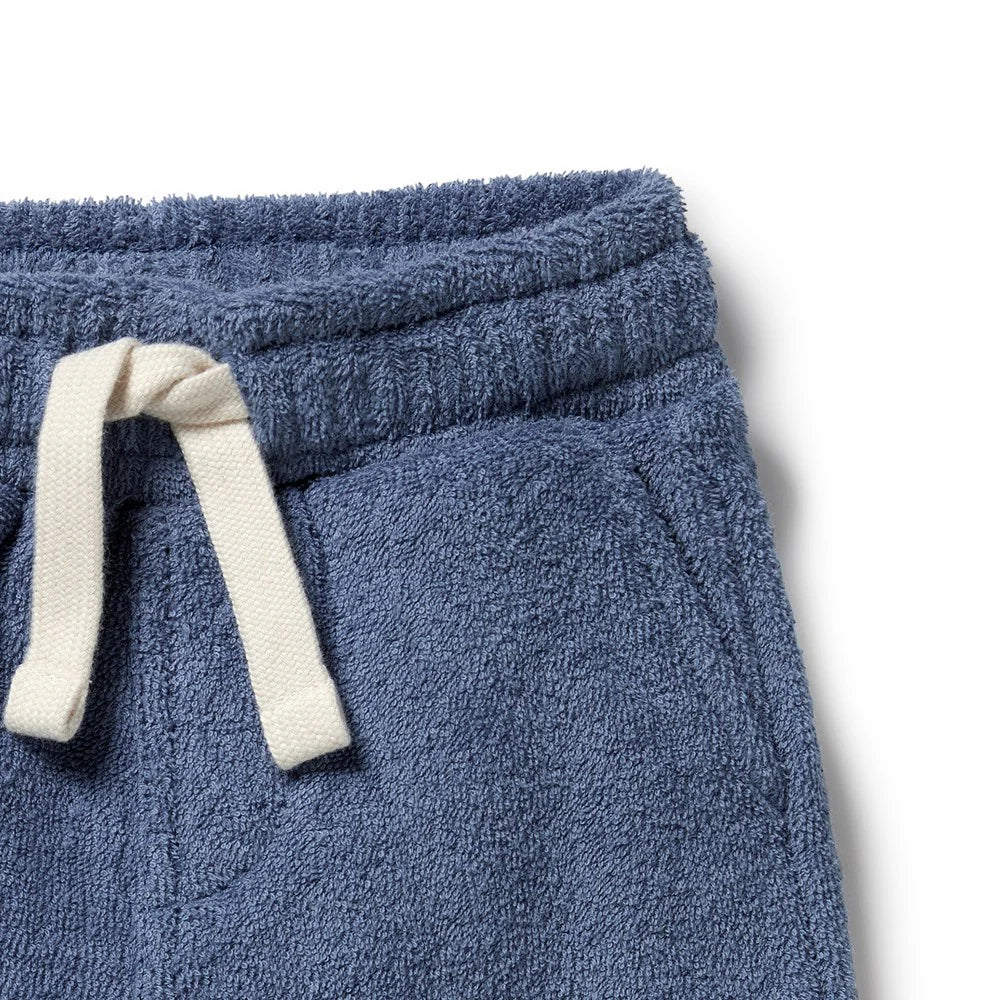 Deep Blue Organic Terry Shorts
