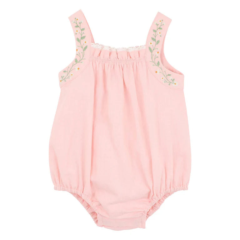 Tess Embroidered Strap Bodysuit - Pale Pink
