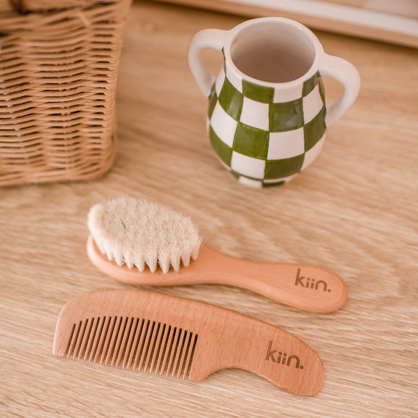 Wooden Baby Brush + Comb Set