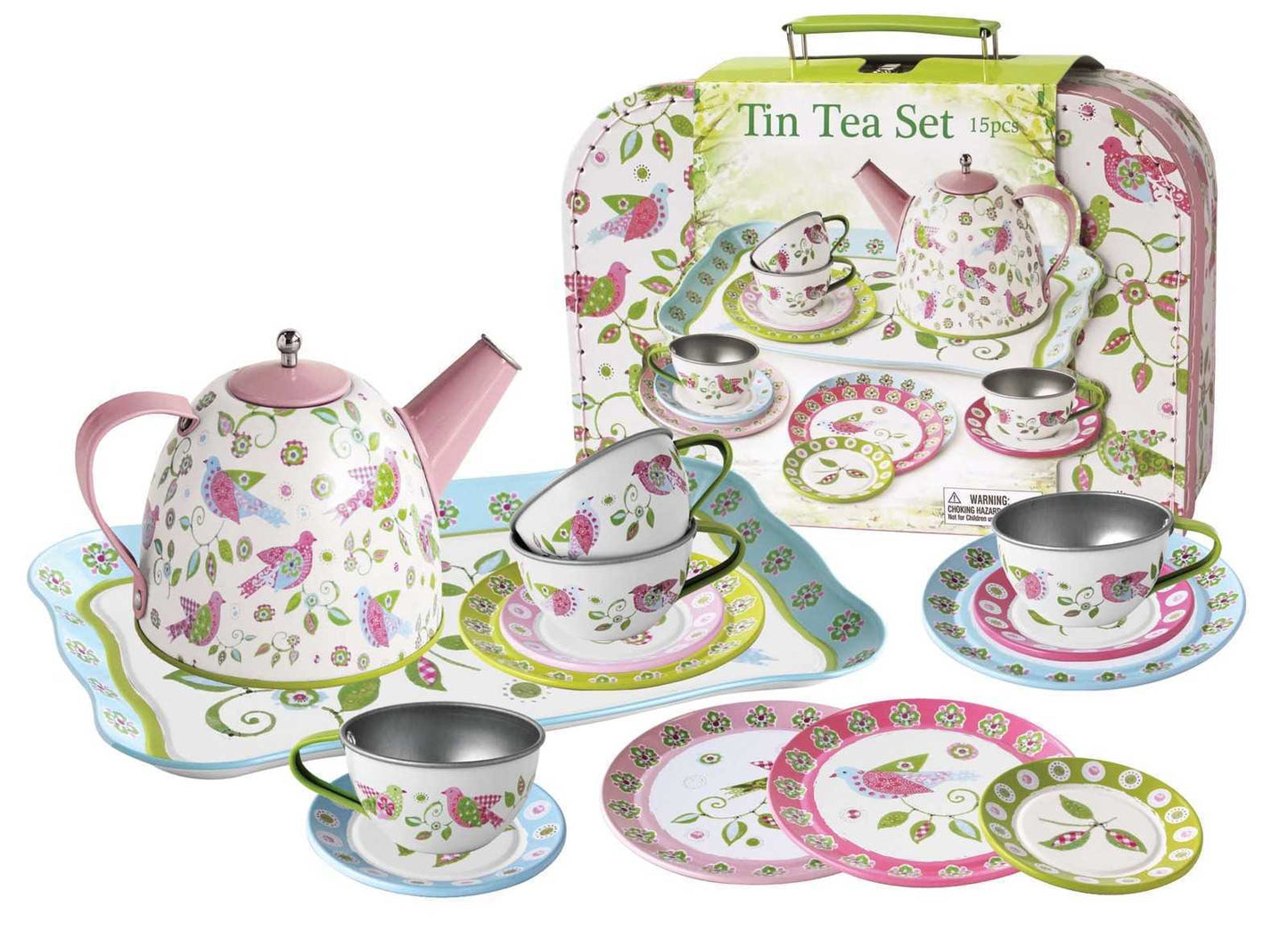 Bird Tin Tea Set