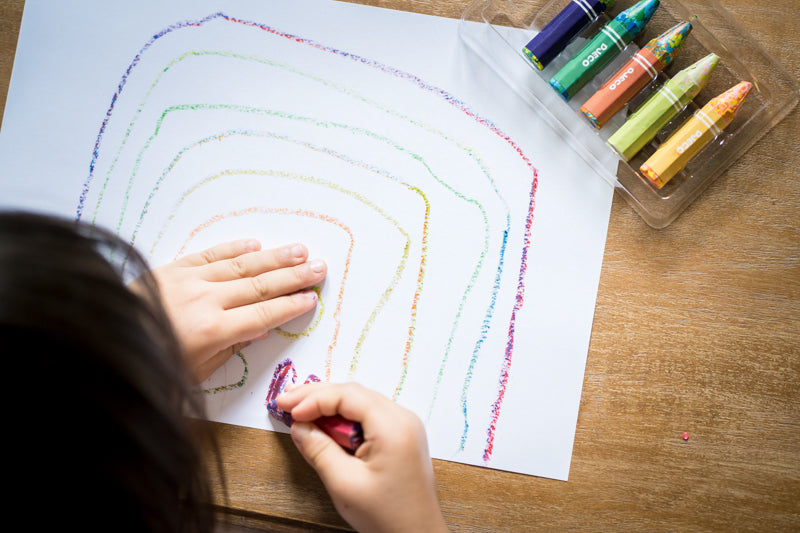 6 Multi coloured - Flower Crayons