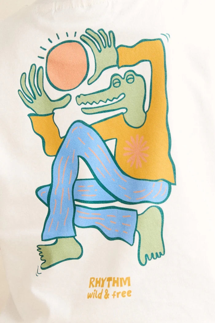 Kids Sun Croc SS T-Shirt - Ecru