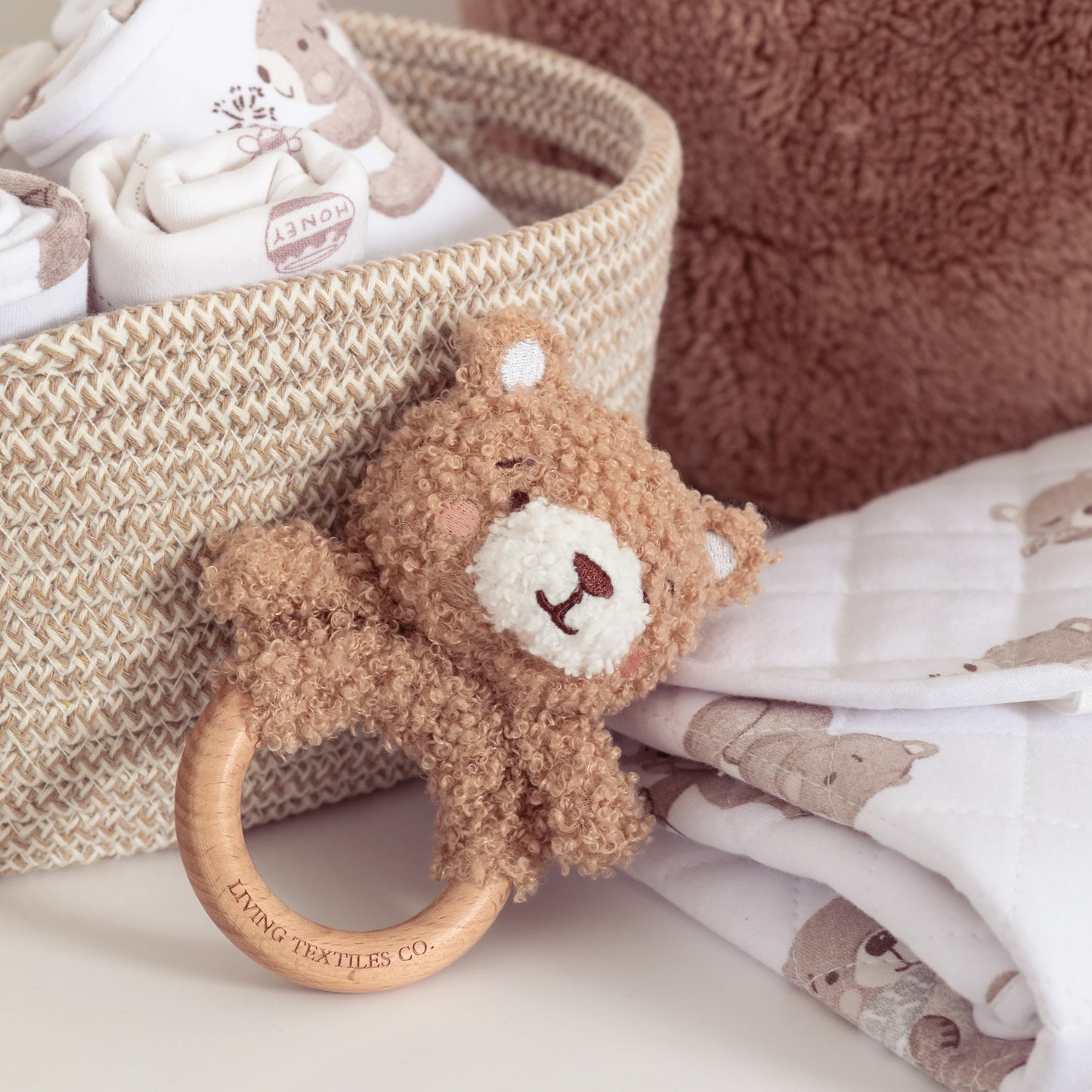 Teething Ring And Dummy Chain Gift Set - Cuddly Bear