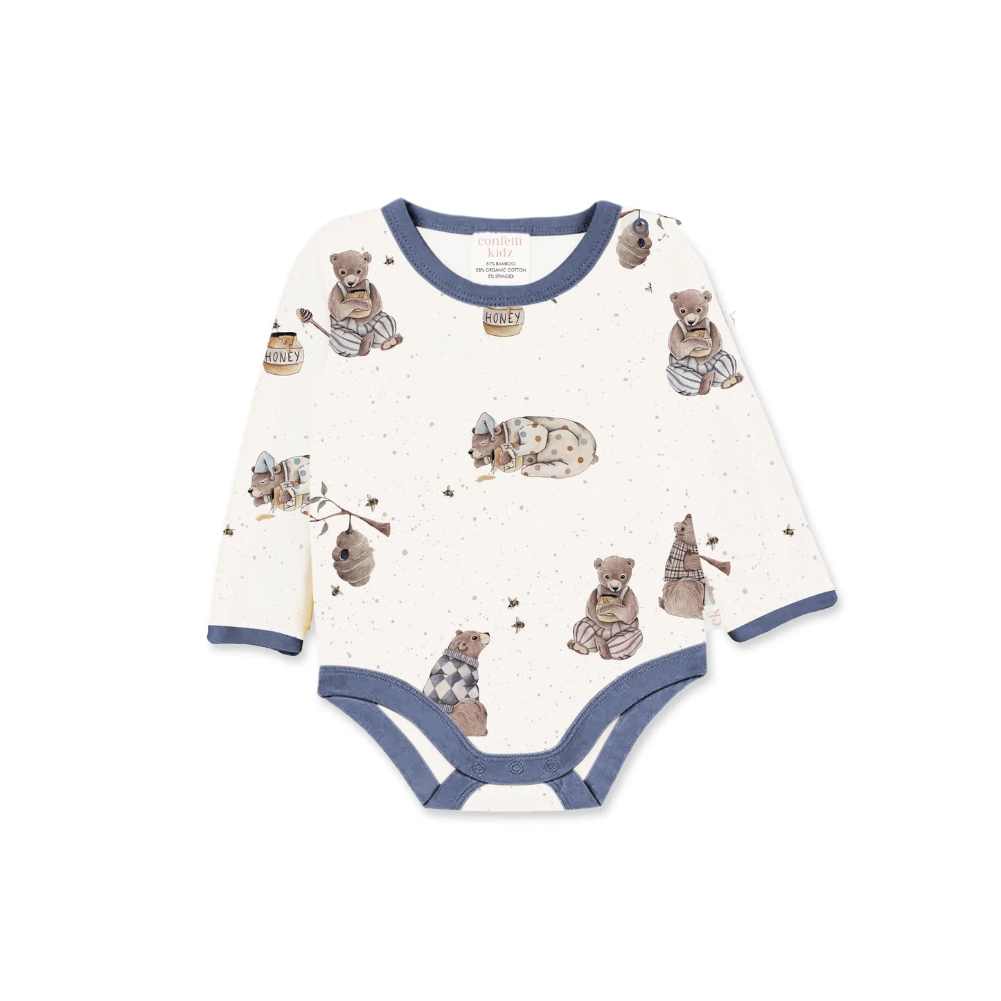 Long Sleeve Bodysuit - Honey Bears