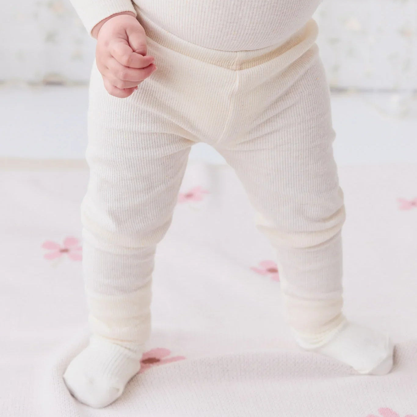 Organic Cotton Fine Rib Legging - Lily Fleck