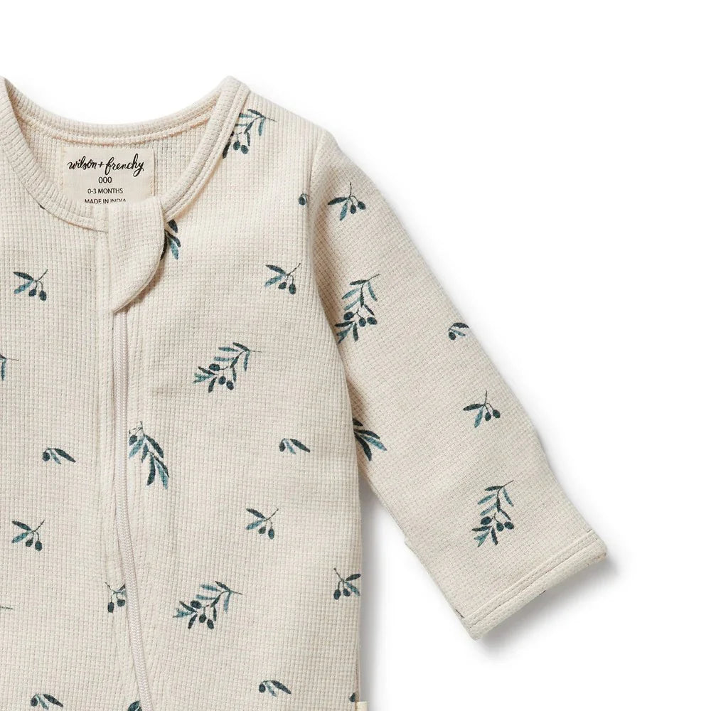 Little Olive Organic Waffle Zipsuit
