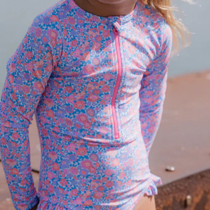 Pretty Posy Long Sleeve Swimsuit - Floral