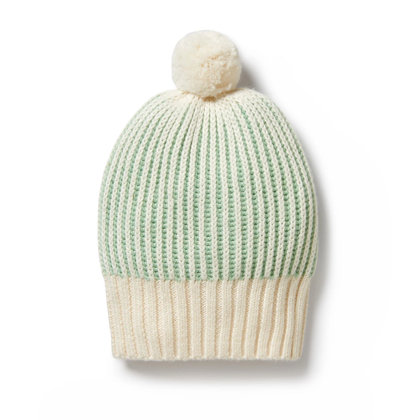 Knitted Ribbed Hat - Mint Green