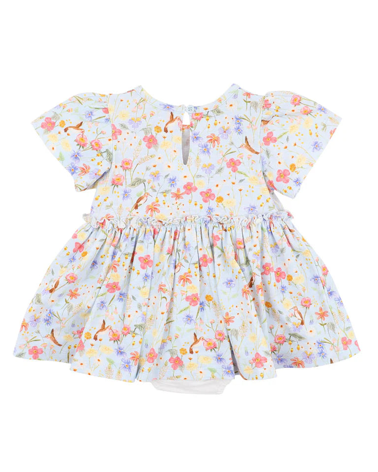 Songbird Print Overlay Dress