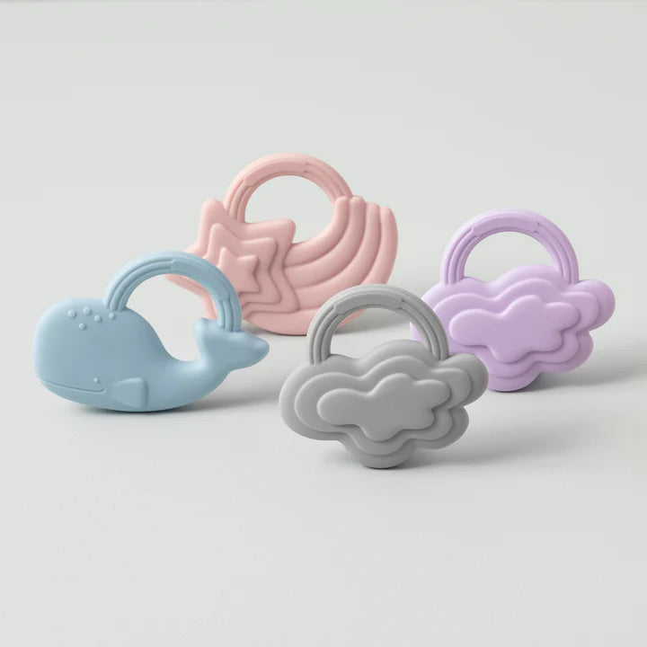 2pk Silicone Teether - Whale And Cloud