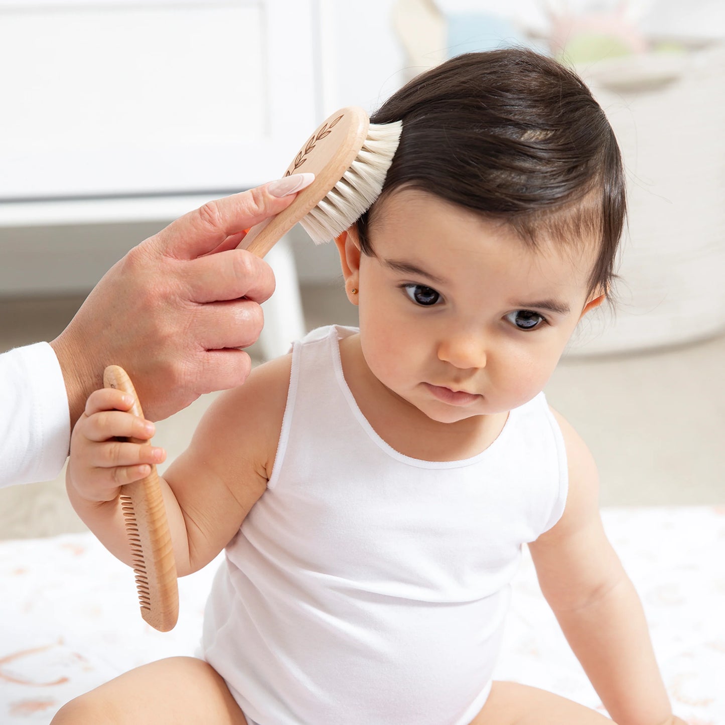 3pc Baby Wooden Brush And Comb Set