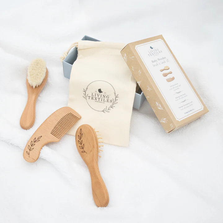 3pc Baby Wooden Brush And Comb Set