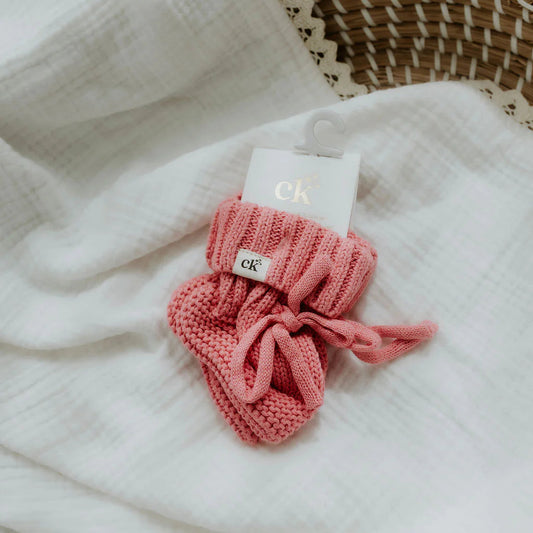 Knitted Booties - Rose