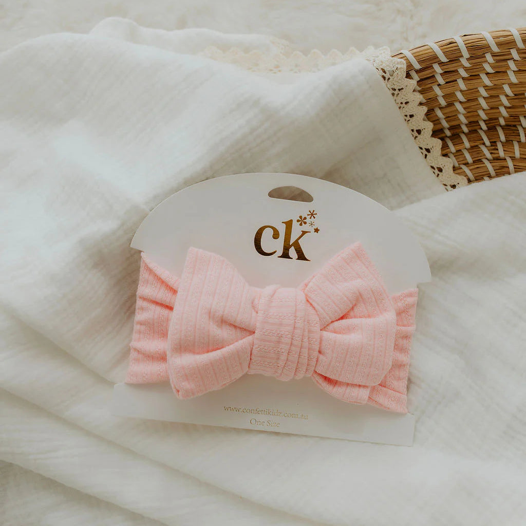 Oversized Top Knot - Candy Pink Pointelle