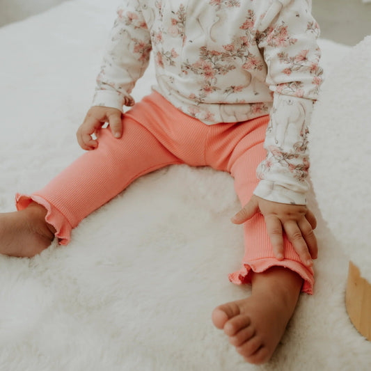 Rose Ribbed Leggings