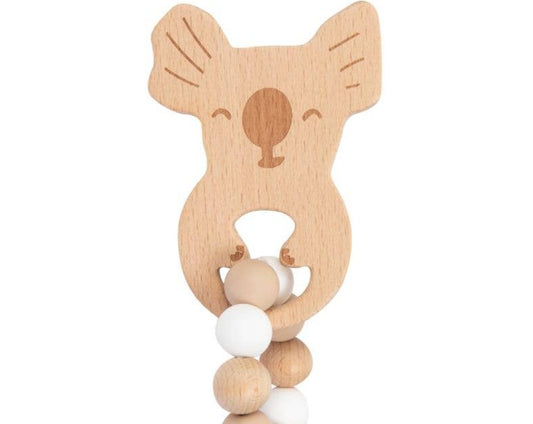 Koko Koala Ring Teether: Oatmeal & White