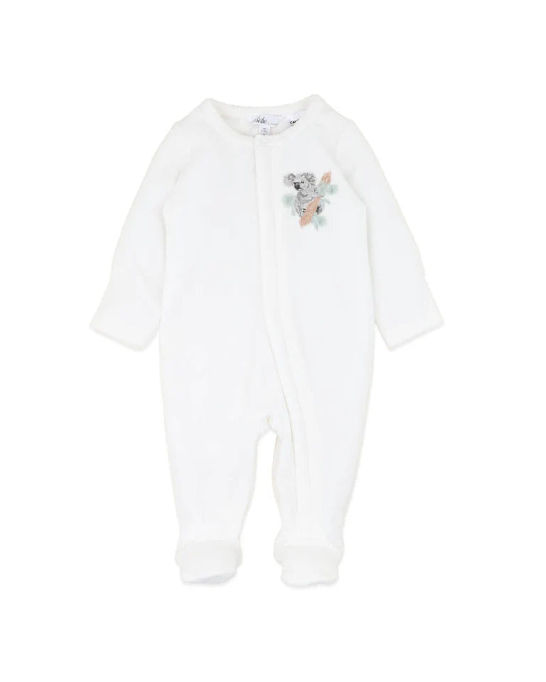 Charlie Koala Velour Zip Onsie
