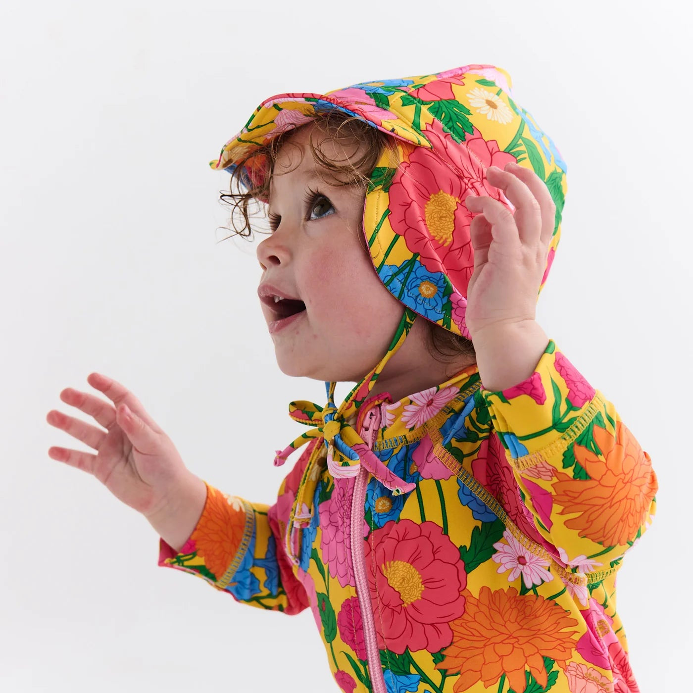 Follow The Sun Yellow Baby Swim Hat One size