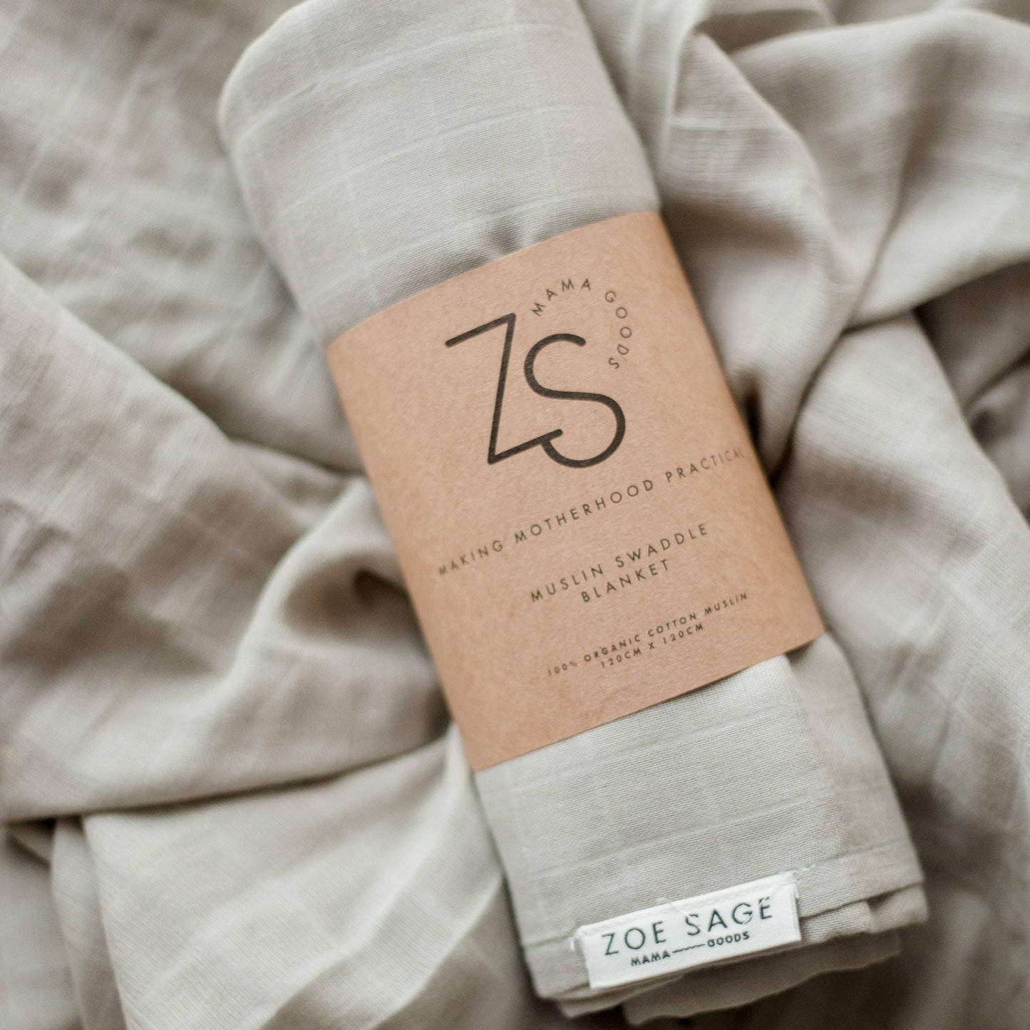 Organic Cotton Muslin Swaddle Wrap - Sage Green