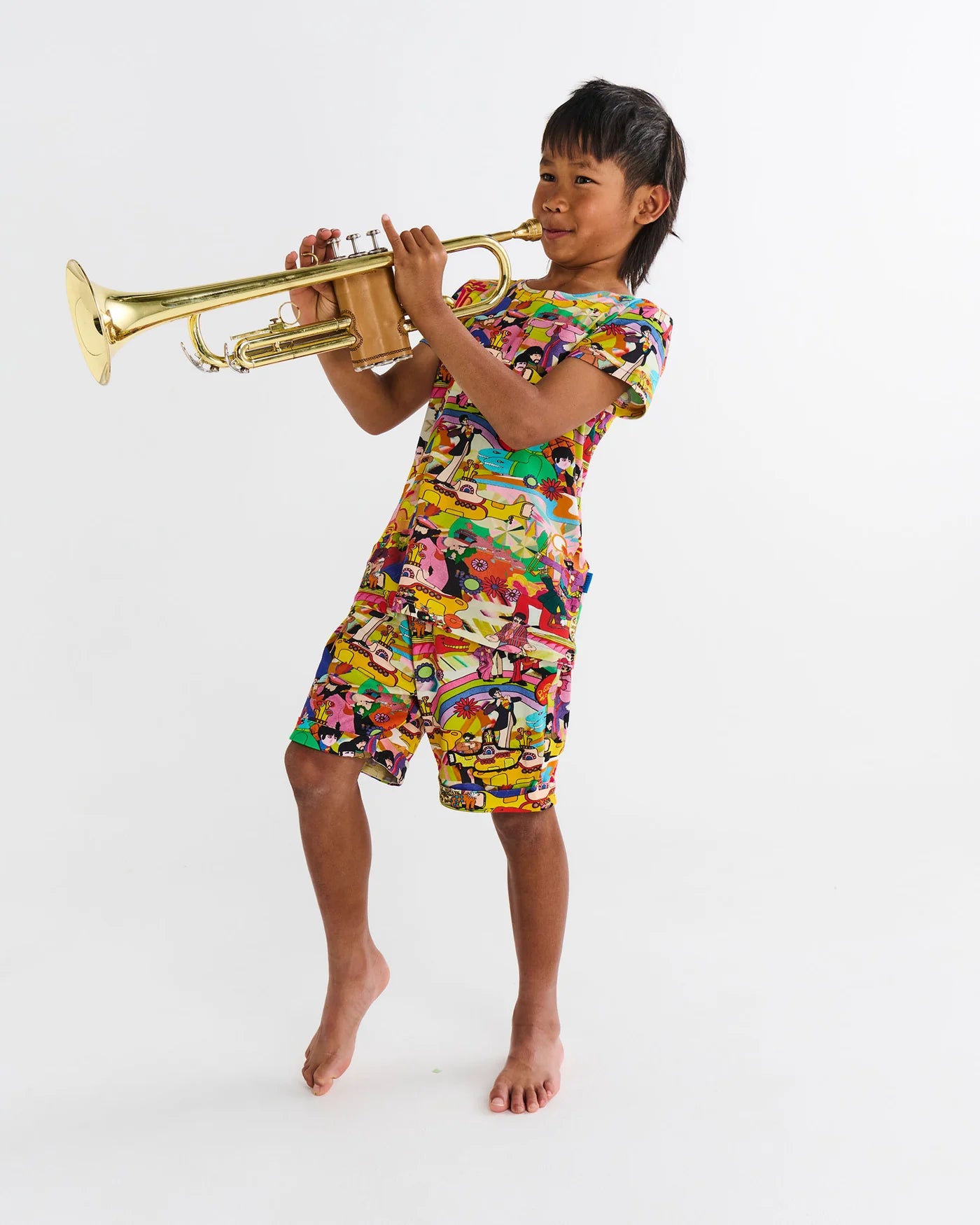 Kip&Co x The Beatles Big Band Kids SS Tee and Short Pyjama Set